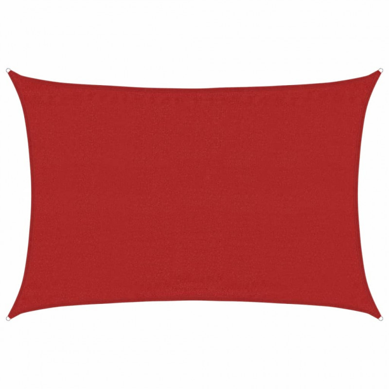 Żagiel przeciwsłoneczny, 160 g/m², czerwony, 3,5x5 m, HDPE