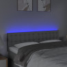 Zagłówek do łóżka z LED, jasnoszary, 144x5x78/88 cm, tkanina