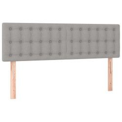 Zagłówek do łóżka z LED, jasnoszary, 144x5x78/88 cm, tkanina