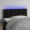 Zagłówek do łóżka z LED, czarny, 100x5x78/88 cm, aksamit