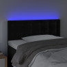 Zagłówek do łóżka z LED, czarny, 100x5x78/88 cm, aksamit