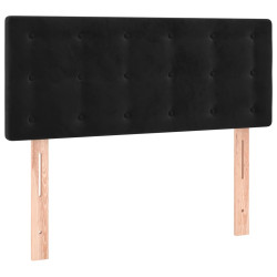 Zagłówek do łóżka z LED, czarny, 100x5x78/88 cm, aksamit