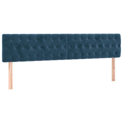 Zagłówek do łóżka z LED, ciemnoniebieski 180x7x78/88cm, aksamit