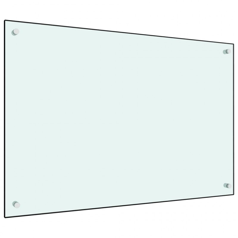 Panel ochronny do kuchni, biały, 90x60 cm, szkło hartowane
