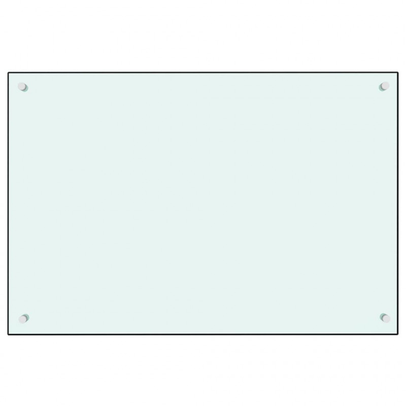 Panel ochronny do kuchni, biały, 90x60 cm, szkło hartowane