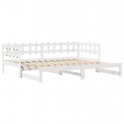 Sofa rozsuwana z szufladami, bez materaca, białe, 80x200 cm