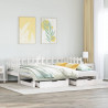 Sofa rozsuwana z szufladami, bez materaca, białe, 90x200 cm