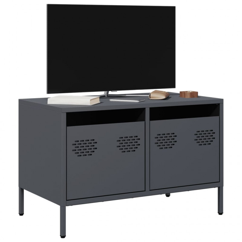 Szafka RTV, czarna, 68x39x43,5 cm, stal walcowana na zimno