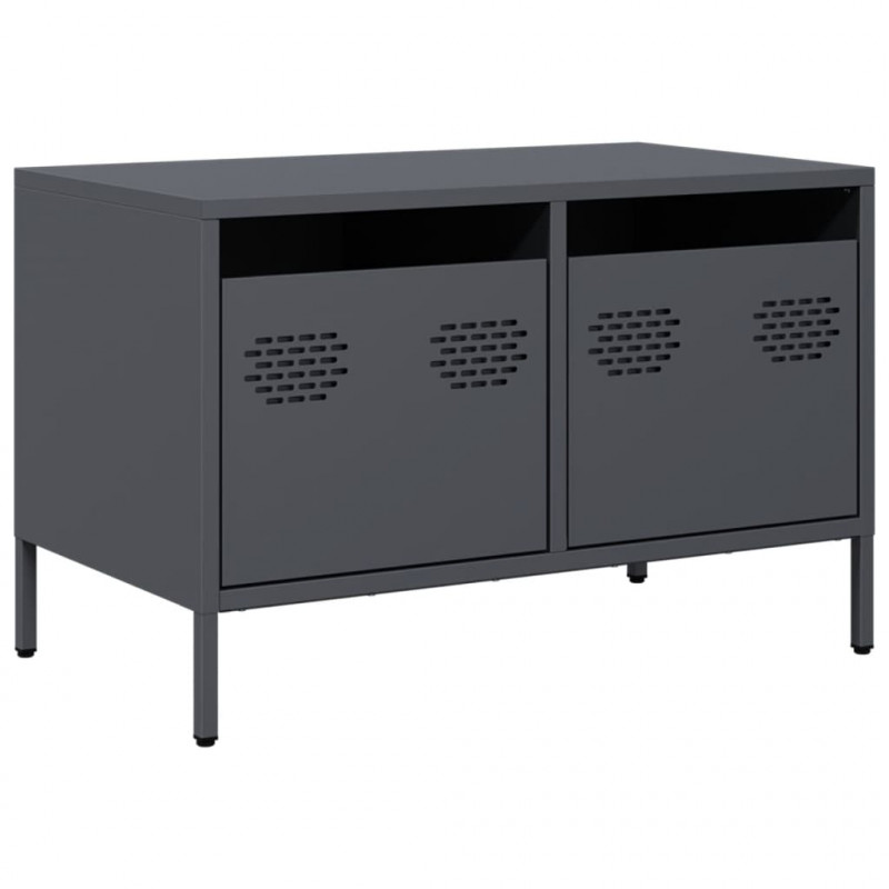 Szafka RTV, czarna, 68x39x43,5 cm, stal walcowana na zimno