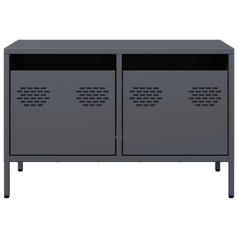 Szafka RTV, czarna, 68x39x43,5 cm, stal walcowana na zimno