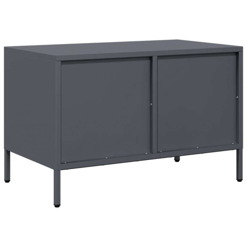 Szafka RTV, czarna, 68x39x43,5 cm, stal walcowana na zimno