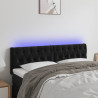 Zagłówek do łóżka z LED, czarny, 160x7x78/88 cm, aksamit