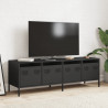 Szafka RTV, czarna, 135x39x43,5 cm, stal walcowana na zimno