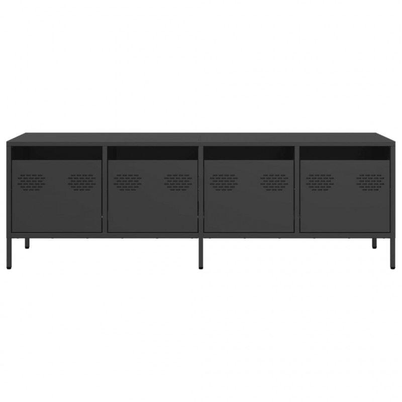 Szafka RTV, czarna, 135x39x43,5 cm, stal walcowana na zimno
