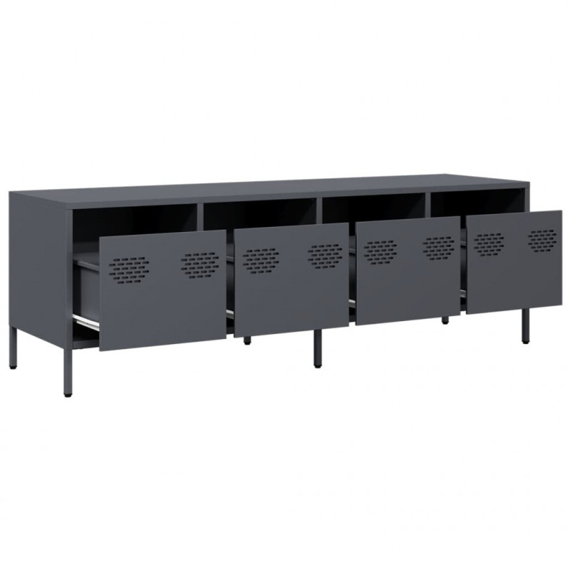 Szafka RTV, antracyt, 135x39x43,5 cm, stal walcowana na zimno