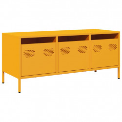 Szafka RTV, żółta, 101,5x39x43,5 cm, stal walcowana na zimno