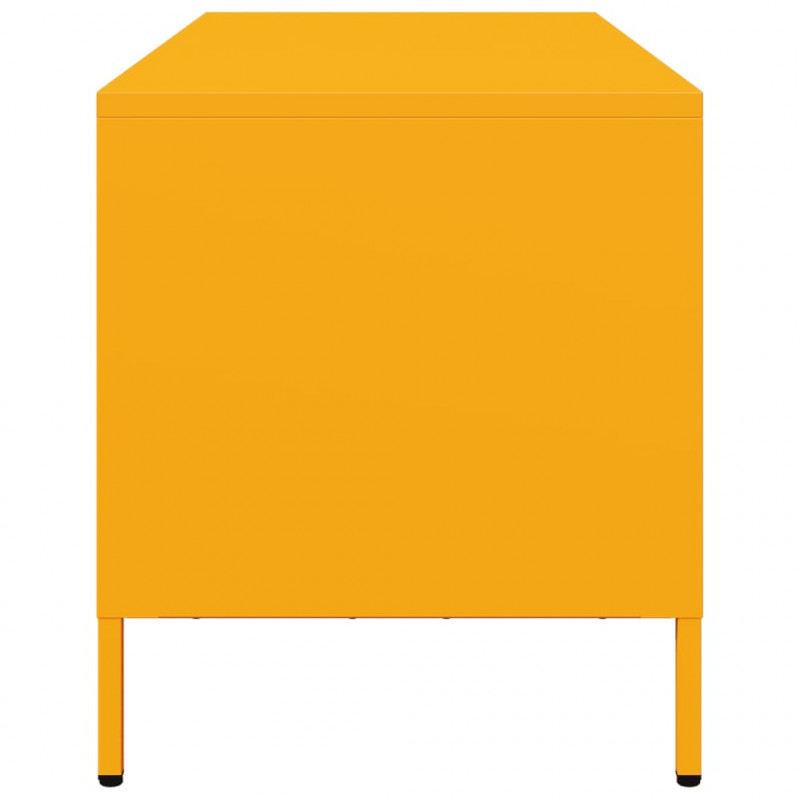 Szafka RTV, żółta, 101,5x39x43,5 cm, stal walcowana na zimno