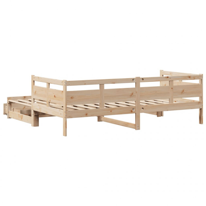 Sofa rozsuwana z szufladami, bez materaca, 90x200 cm