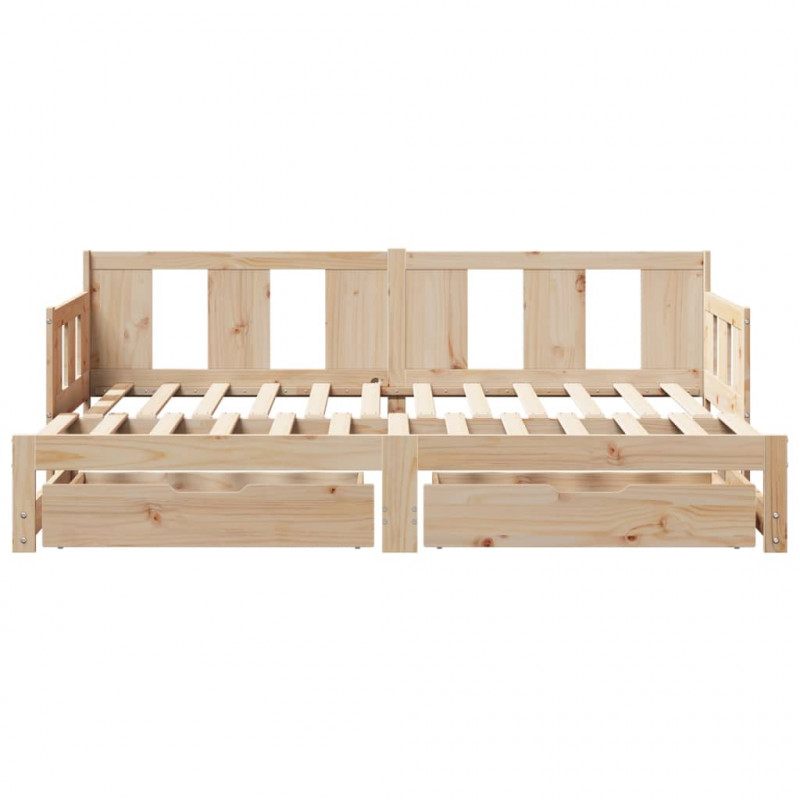 Sofa rozsuwana z szufladami, bez materaca, 80x200 cm