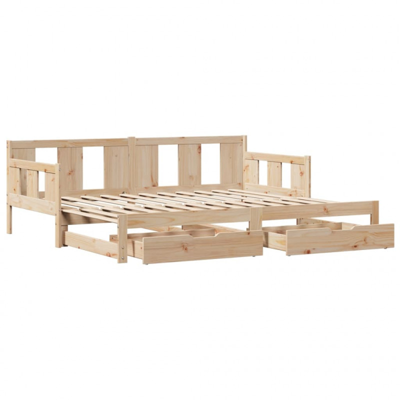Sofa rozsuwana z szufladami, bez materaca, 80x200 cm