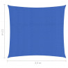Żagiel przeciwsłoneczny, 160 g/m², niebieski, 2,5x2,5 m, HDPE