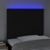 Zagłówek do łóżka z LED, czarny, 80x5x118/128 cm, tkanina