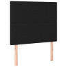 Zagłówek do łóżka z LED, czarny, 80x5x118/128 cm, tkanina