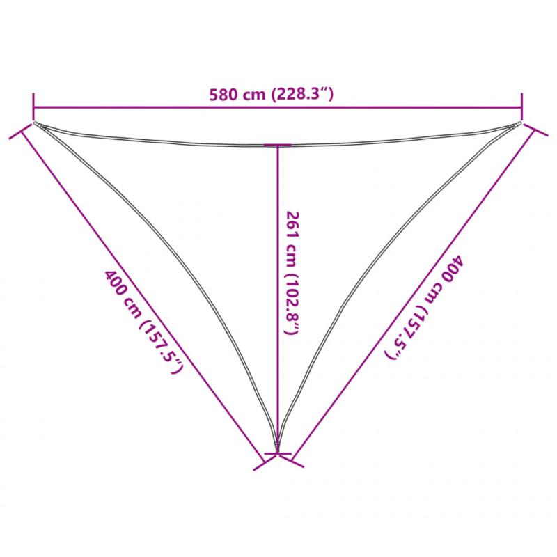 Żagiel przeciwsłoneczny, 160 g/m², kremowy, 4x4x5,8 m, HDPE