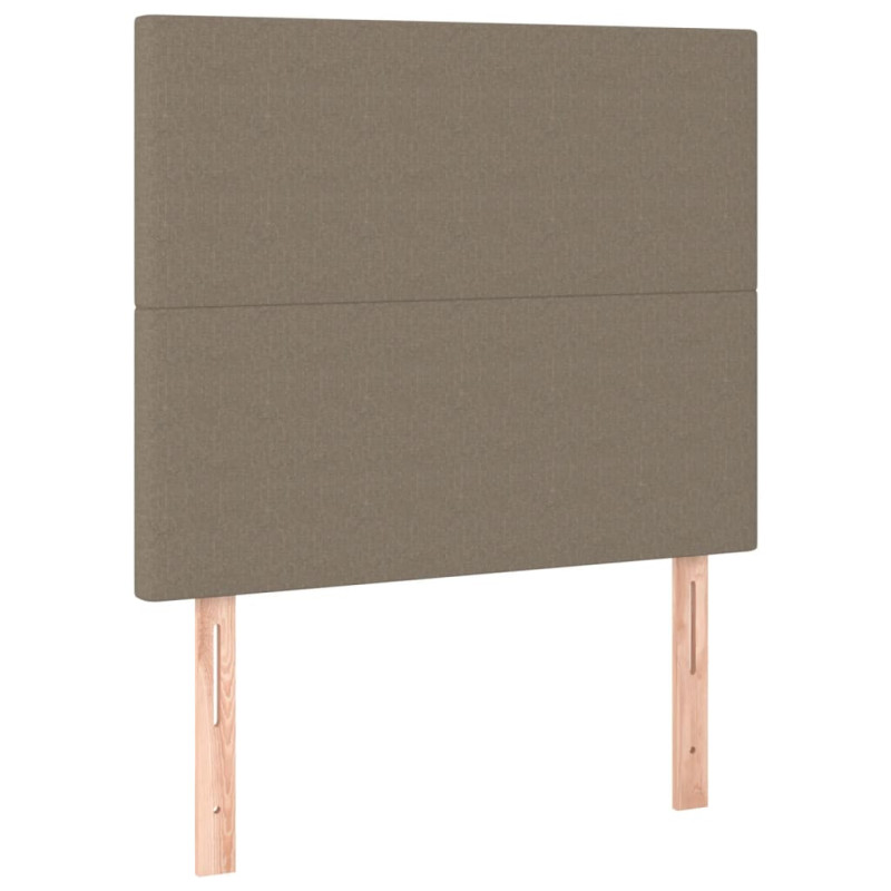 Zagłówek do łóżka z LED, taupe, 80x5x118/128 cm, tkanina