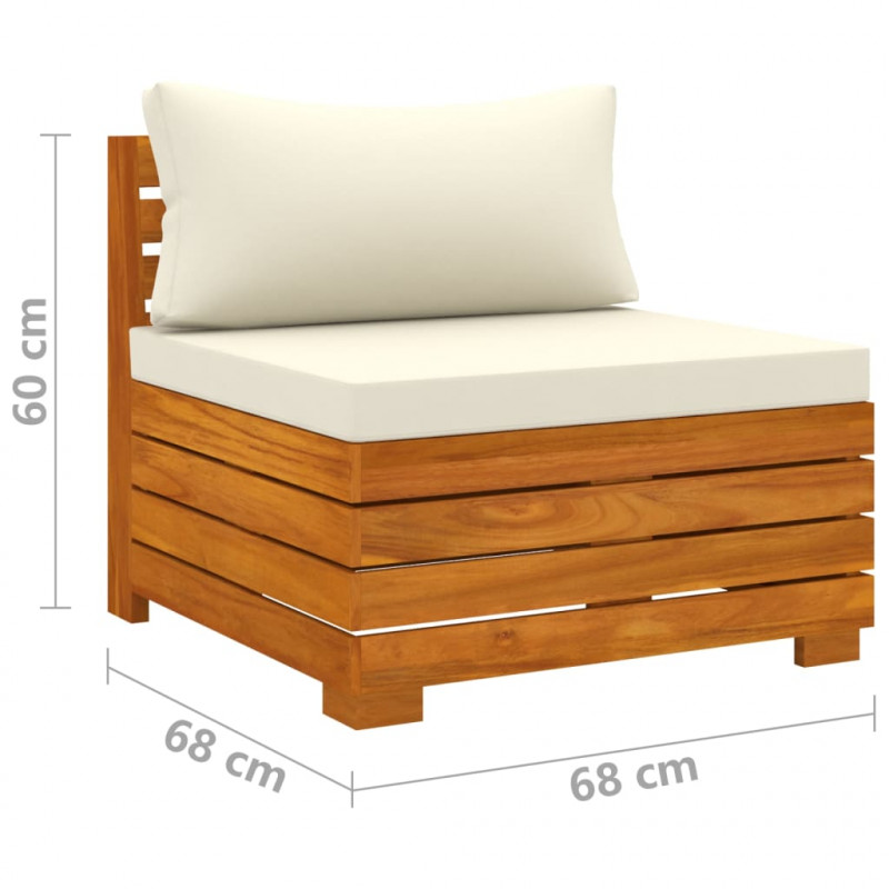 3-osobowa sofa ogrodowa z poduszkami, lite drewno akacjowe