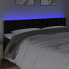 Zagłówek do łóżka z LED, czarny, 180x5x78/88 cm, aksamit