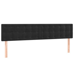 Zagłówek do łóżka z LED, czarny, 180x5x78/88 cm, aksamit