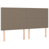 Zagłówek do łóżka z LED, taupe, 180x5x118/128 cm, tkanina