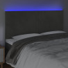Zagłówek do łóżka z LED, ciemnoszary, 180x5x118/128 cm, aksamit