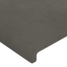 Zagłówek do łóżka z LED, ciemnoszary, 180x5x118/128 cm, aksamit