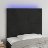 Zagłówek do łóżka z LED, czarny, 80x5x118/128 cm, aksamit