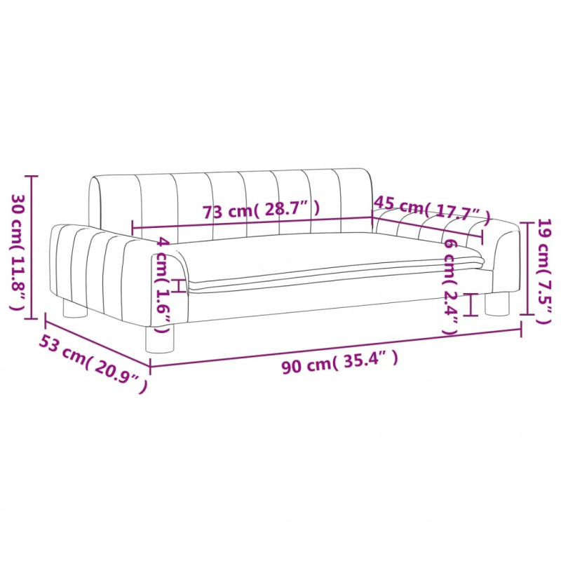 Sofa dla dzieci, kremowa, 90x53x30 cm, obita tkaniną