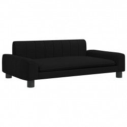 Sofa dla dzieci, czarna, 90x53x30 cm, obita tkaniną