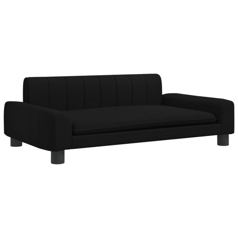 Sofa dla dzieci, czarna, 90x53x30 cm, obita tkaniną