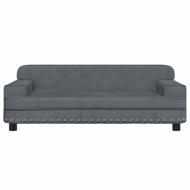 Sofa dla dzieci, ciemnoszara, 90x53x30 cm, aksamit