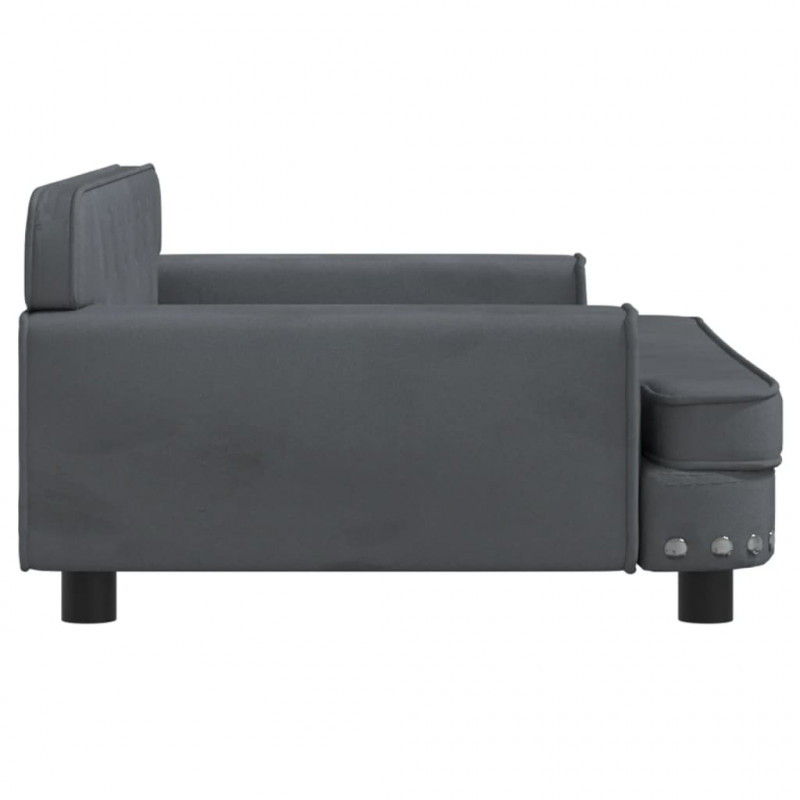 Sofa dla dzieci, ciemnoszara, 90x53x30 cm, aksamit