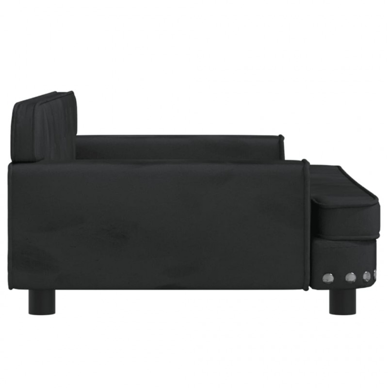 Sofa dla dzieci, czarna, 90x53x30 cm, aksamit