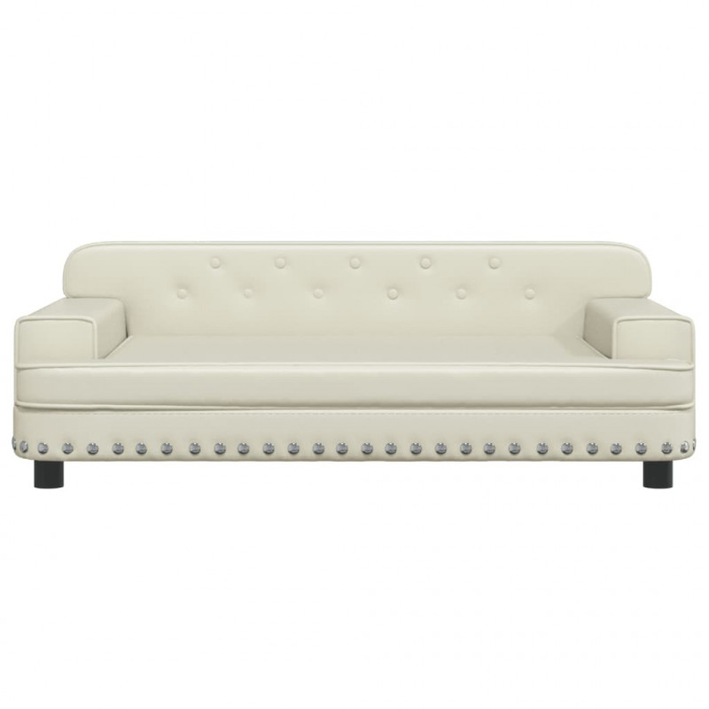 Sofa dla dzieci, kremowa, 90x53x30 cm, sztuczna skóra