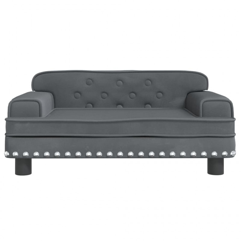 Sofa dla dzieci, ciemnoszara, 70x45x30 cm, aksamit