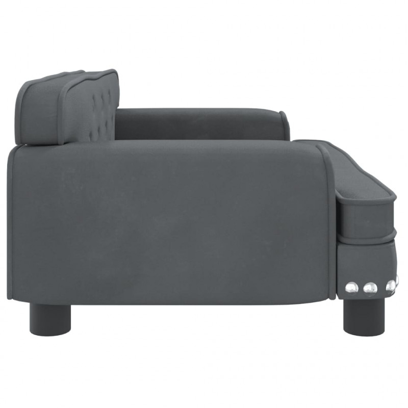 Sofa dla dzieci, ciemnoszara, 70x45x30 cm, aksamit