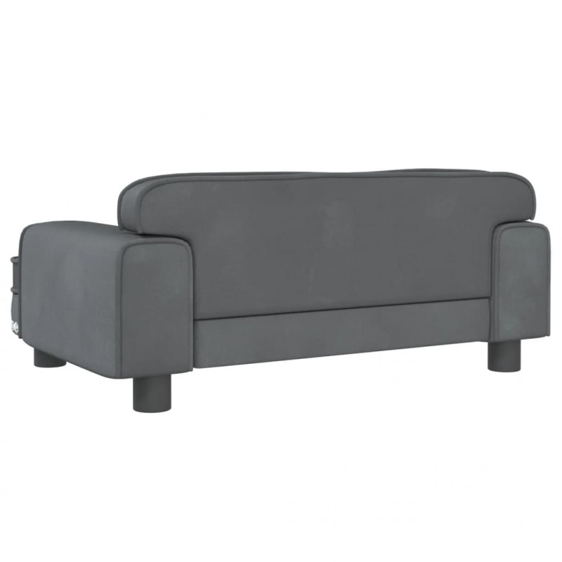 Sofa dla dzieci, ciemnoszara, 70x45x30 cm, aksamit
