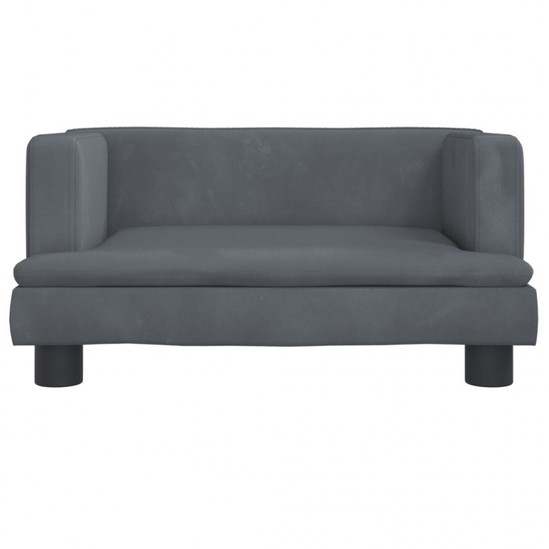 Sofa dla dzieci, ciemnoszara, 60x40x30 cm, aksamit