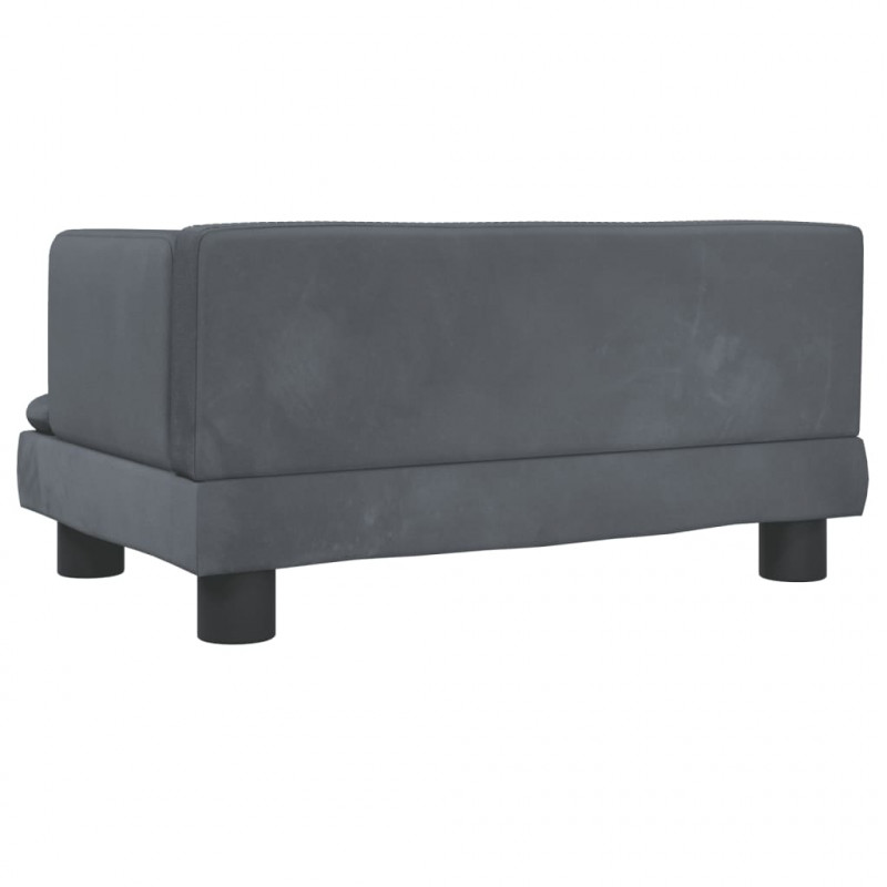 Sofa dla dzieci, ciemnoszara, 60x40x30 cm, aksamit