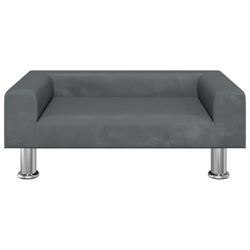Sofa dla dzieci, ciemnoszara, 70x45x26,5 cm, aksamit