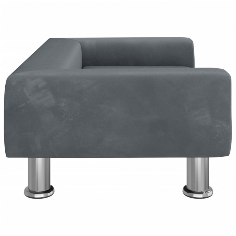 Sofa dla dzieci, ciemnoszara, 70x45x26,5 cm, aksamit